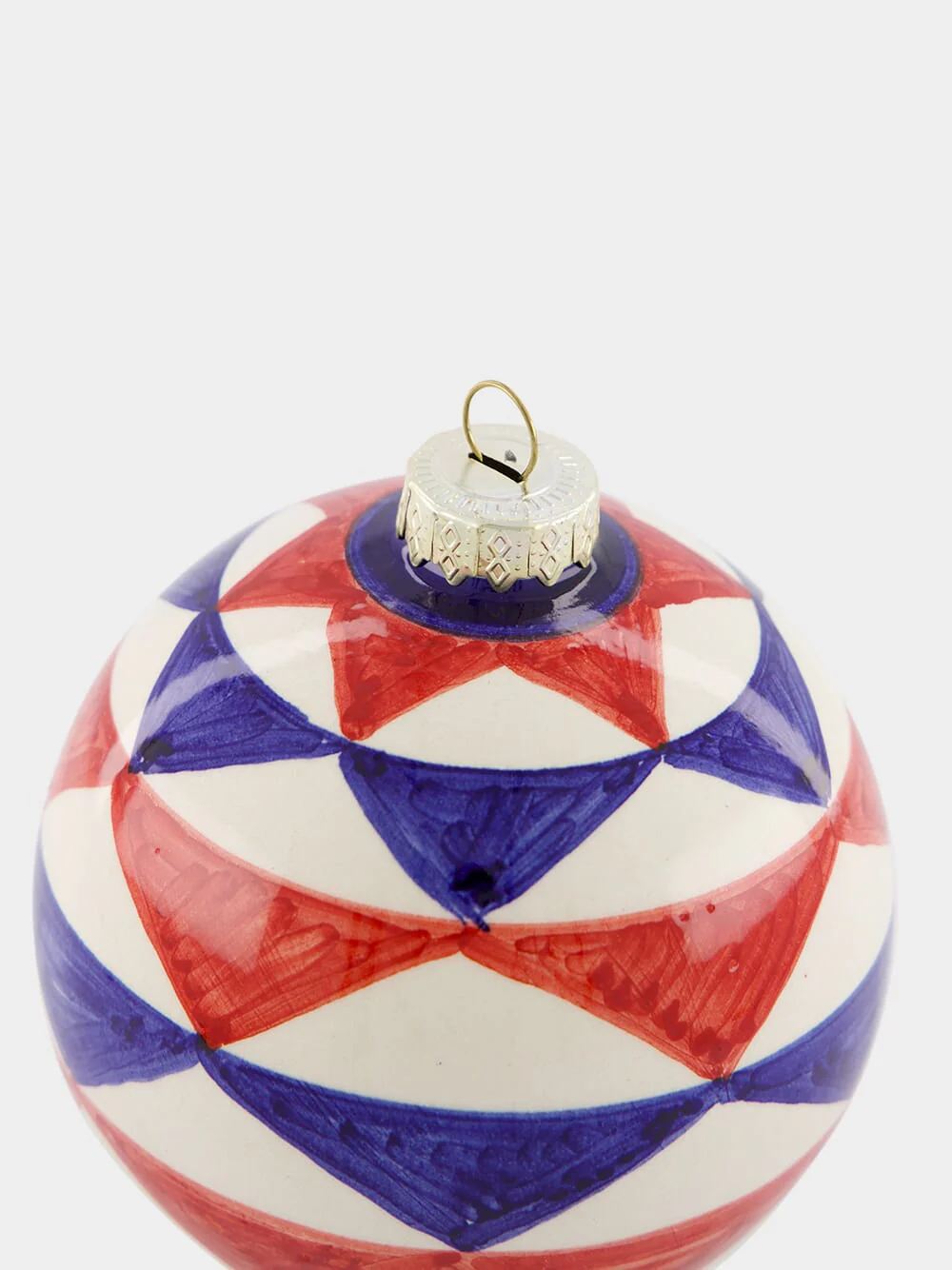 Blue and Red 10cm Christmas Ball - Image 3