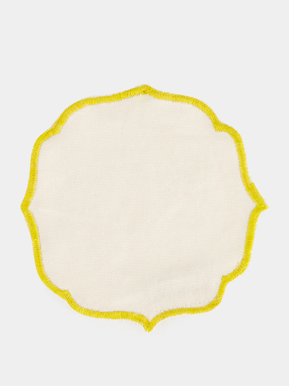 Yellow Beach Umbrella Hand-Embroidered Cocktail Napkin Set of 2 - Image 4