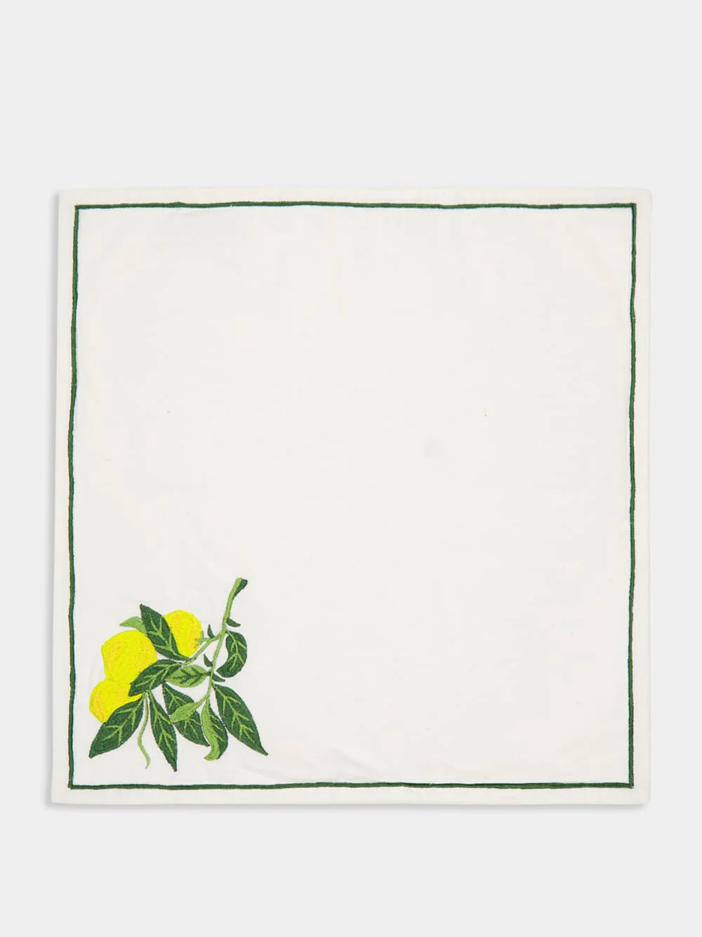 Tropical Lemons Cotton Embroidered Napkin