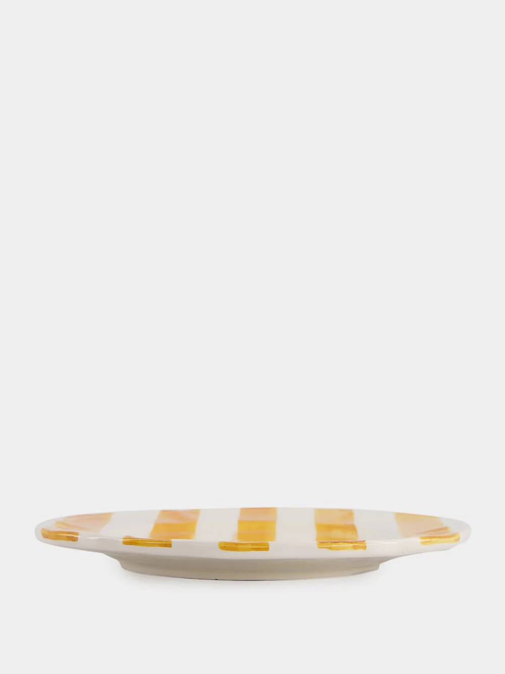 Yellow Striped Ceramic Dinner Plate - Image 4