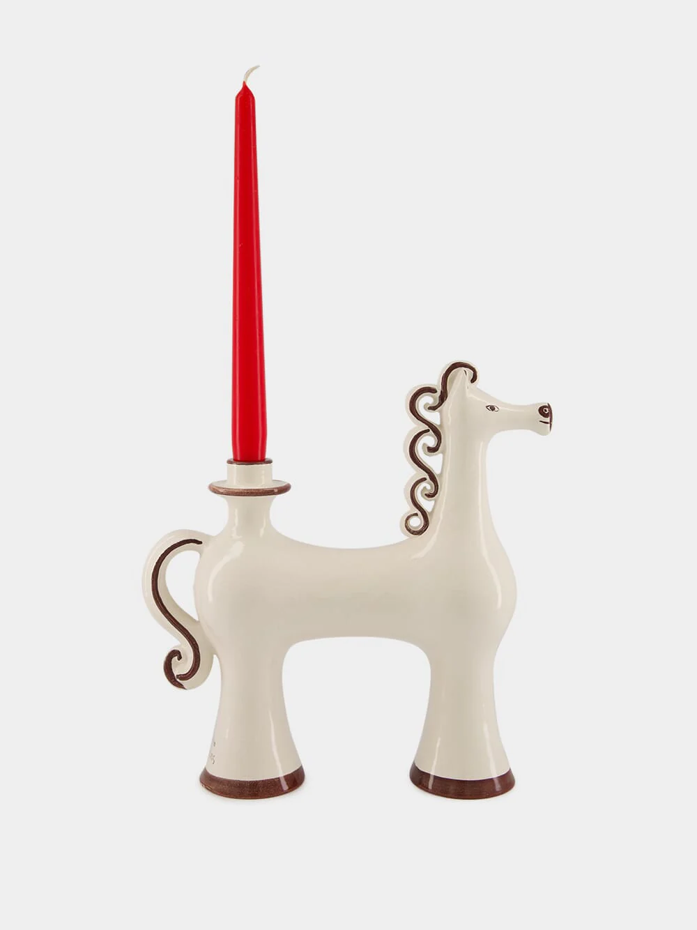 White Italian Heritage Ceramic Candle Holder