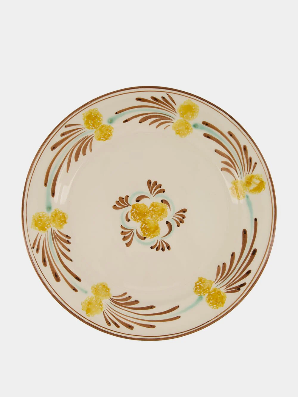 Yellow and Brown The Farm Ceramic Charger Plate
