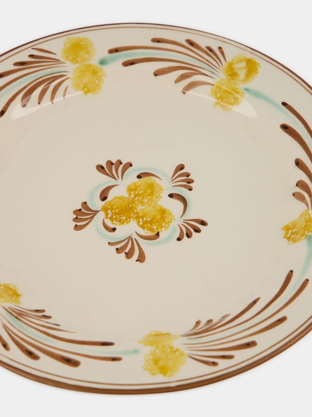 Yellow and Brown The Farm Ceramic Charger Plate - Image 4