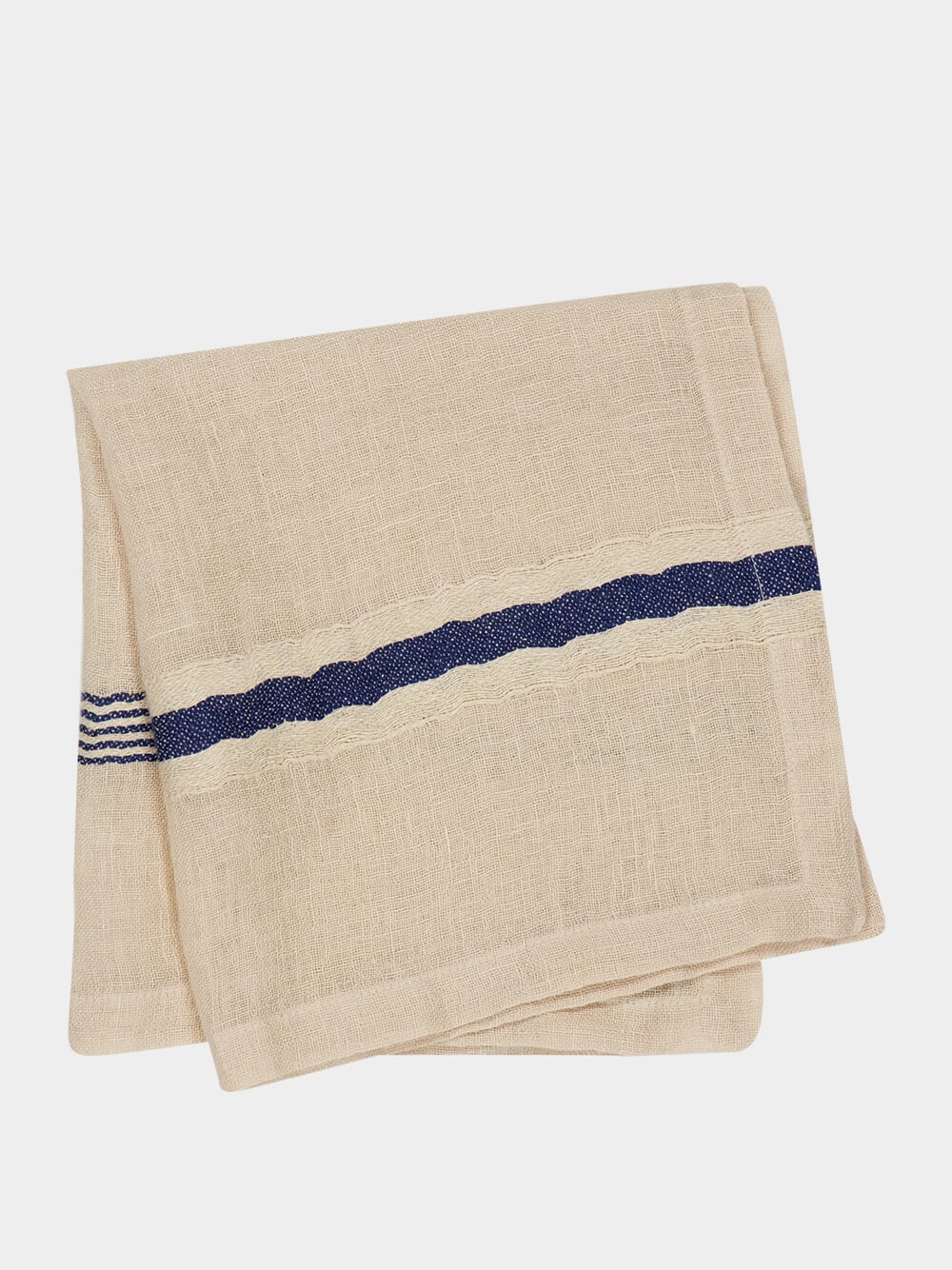 Andros White and Blue Linen Napkin - Image 3