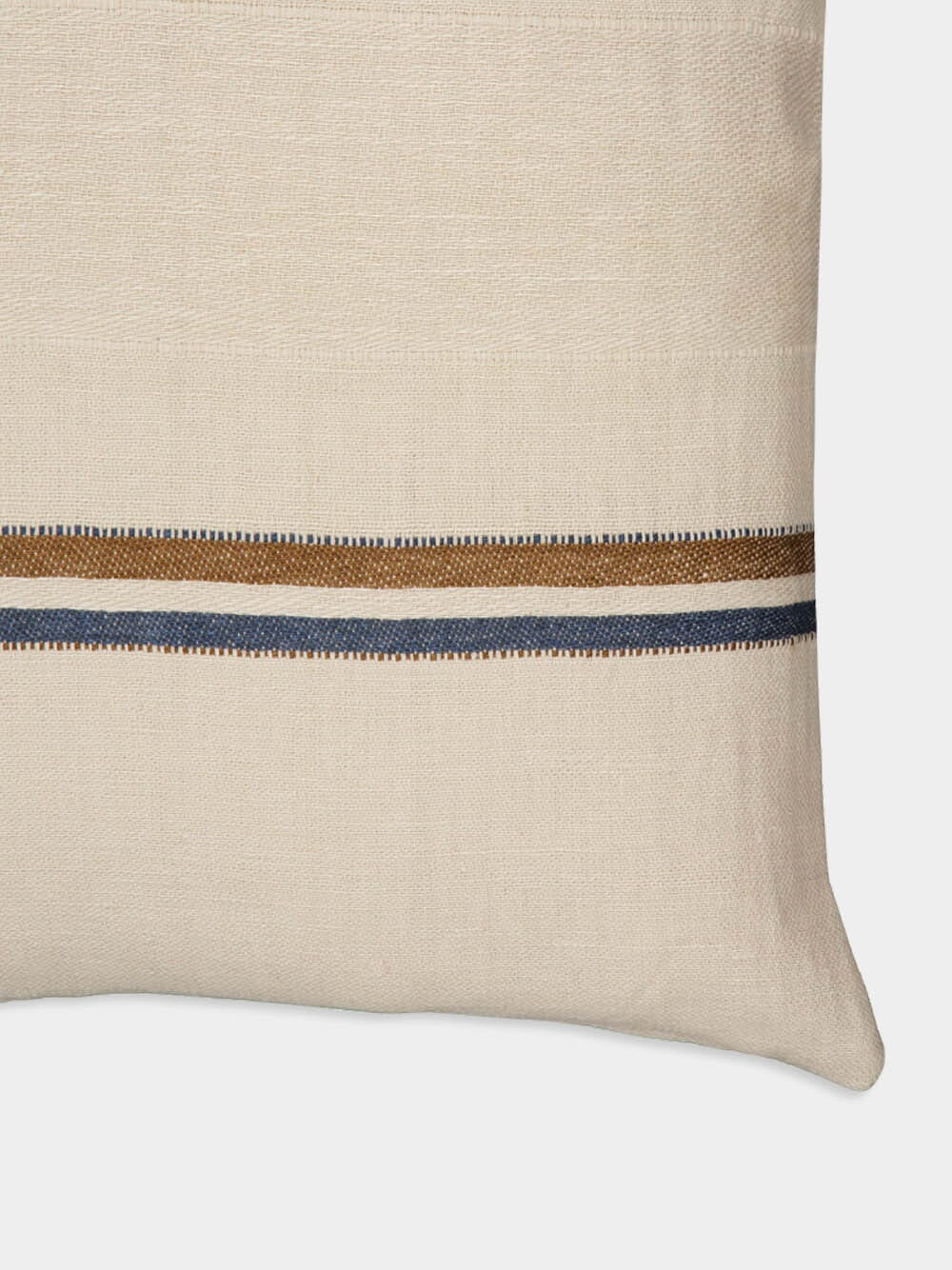 Linen Cushion Cover with Striped Detail - Image 2