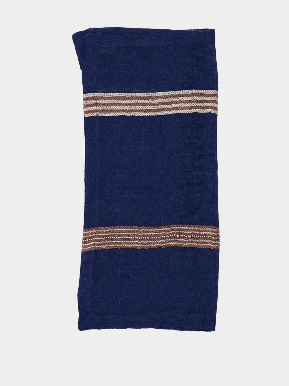 Noa Blue and Brown Linen Napkin - Image 2