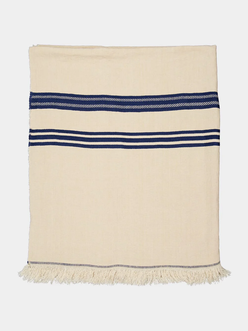 The Indigo Stripe Linen White and Blue Tablecloth - Image 2