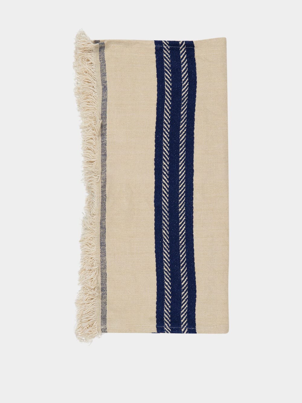 White and Blue The Indigo Stripe Linen Napkin - Image 2