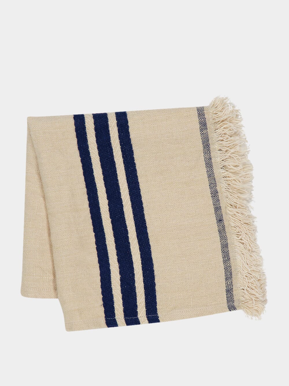White and Blue The Indigo Stripe Linen Napkin - Image 3