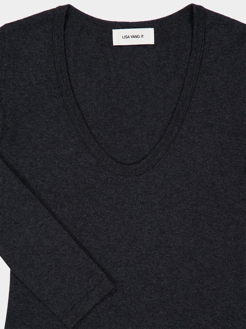 Dark Grey Amalea Cotton Cashmere Sweater - Image 3