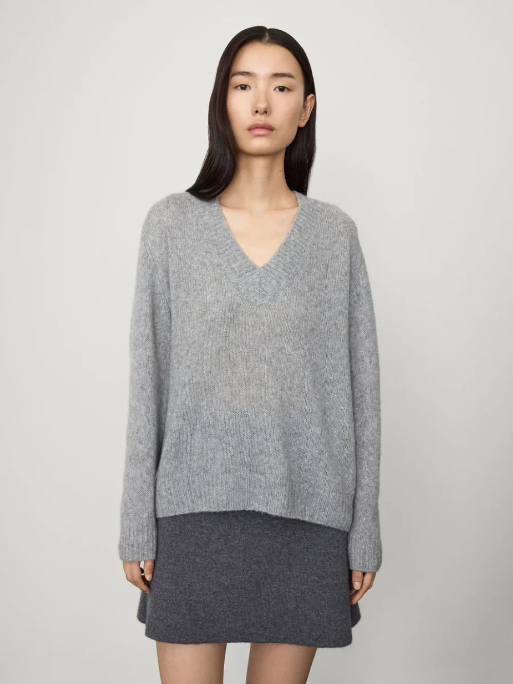 Light Grey Leona Silk Cashmere Sweater