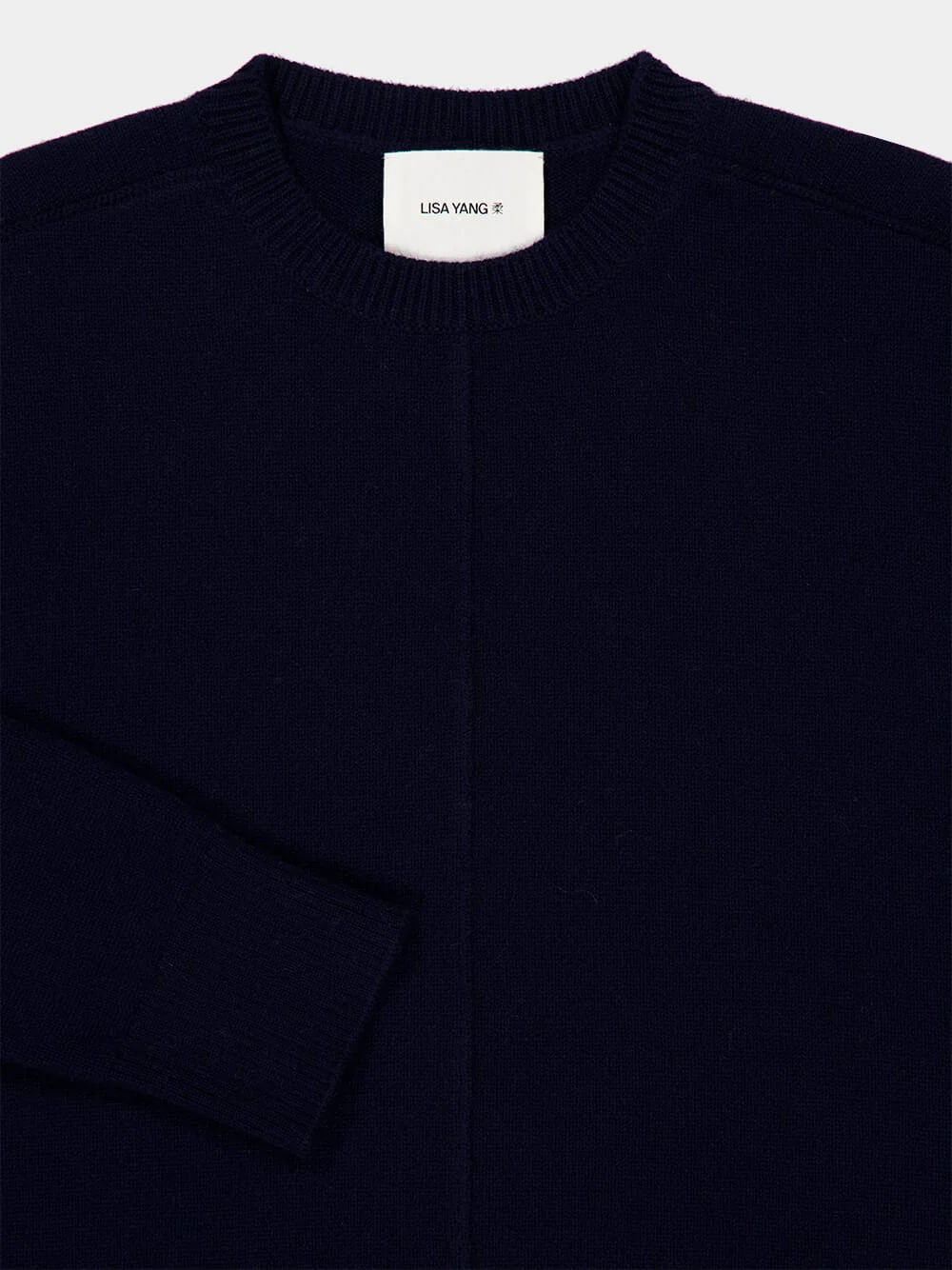 Navy Nairi Knitted Cashmere Sweater - Image 3