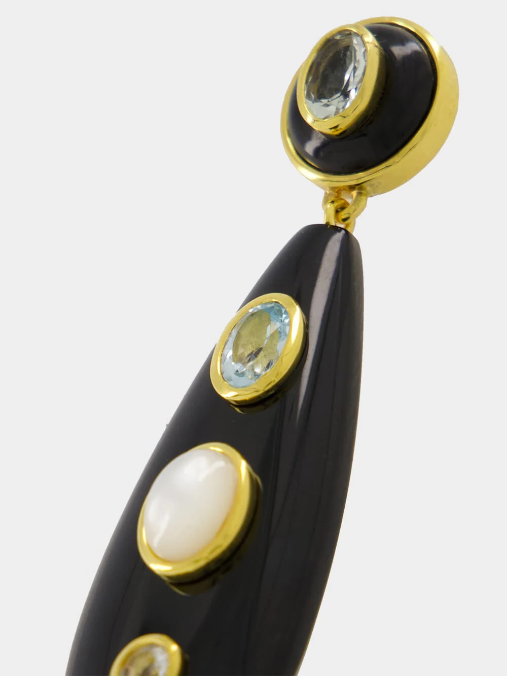 Black Torre Earrings with Midnight Sparkle - Image 3