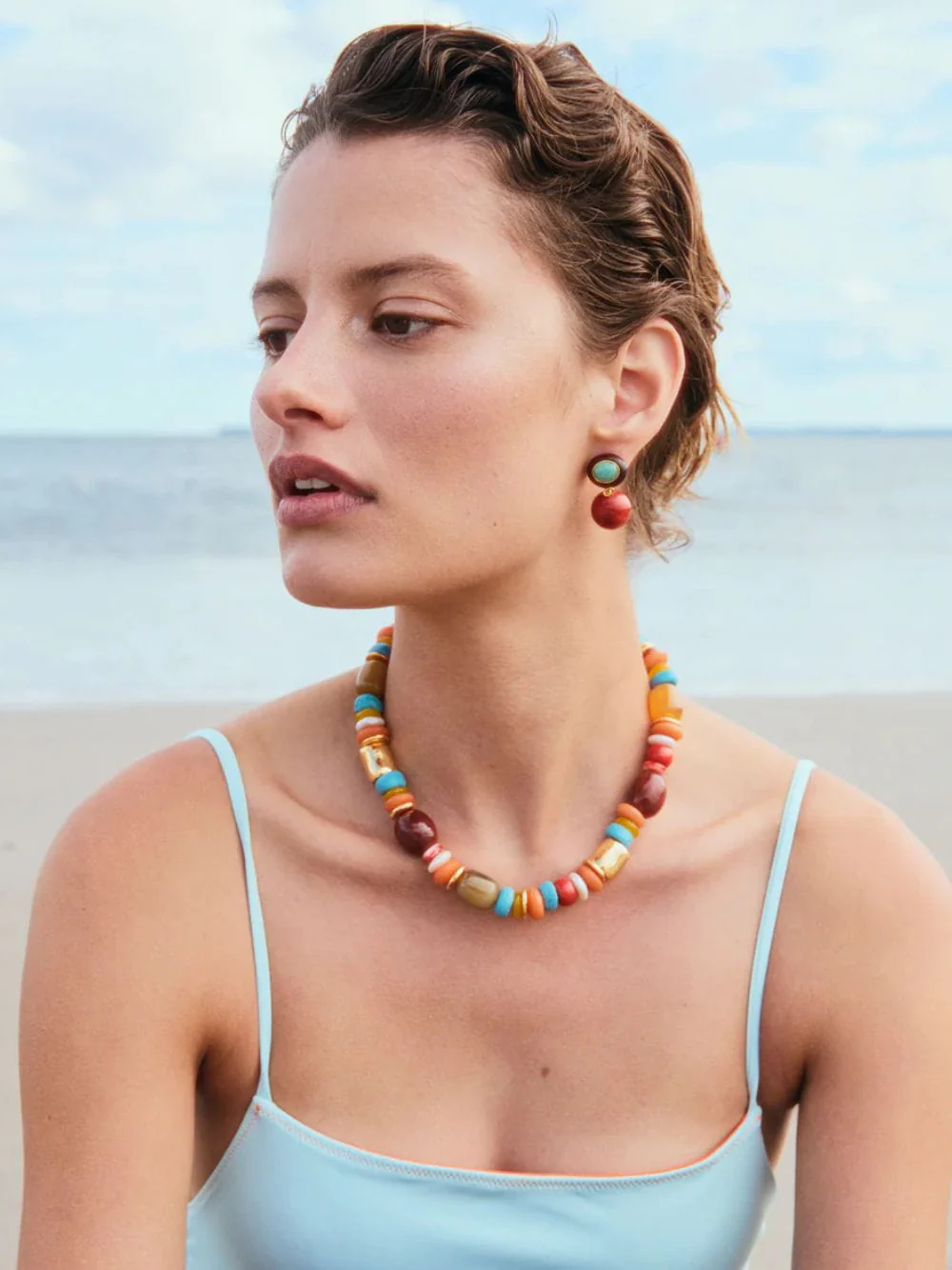 Coral Laurel Drop Earrings - Image 2