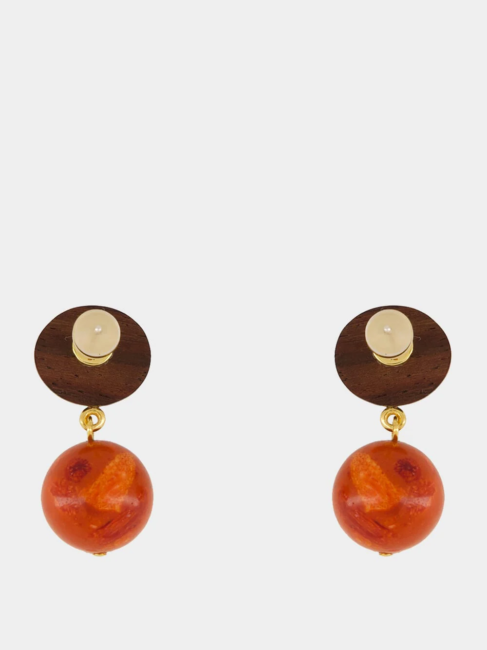 Coral Laurel Drop Earrings - Image 3