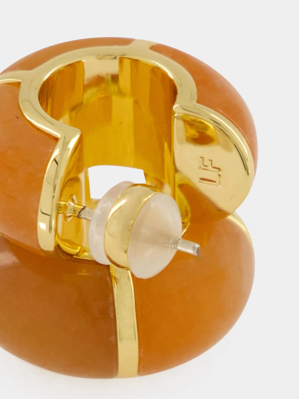 Peach Zellige Hoop Earrings - Image 4