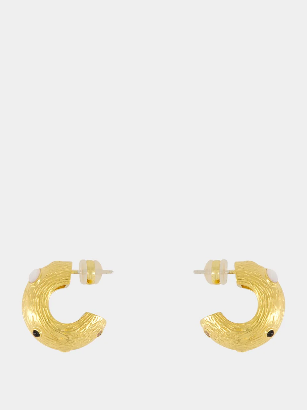 Kahlo Gold-Plated Gemstone Hoops - Image 2