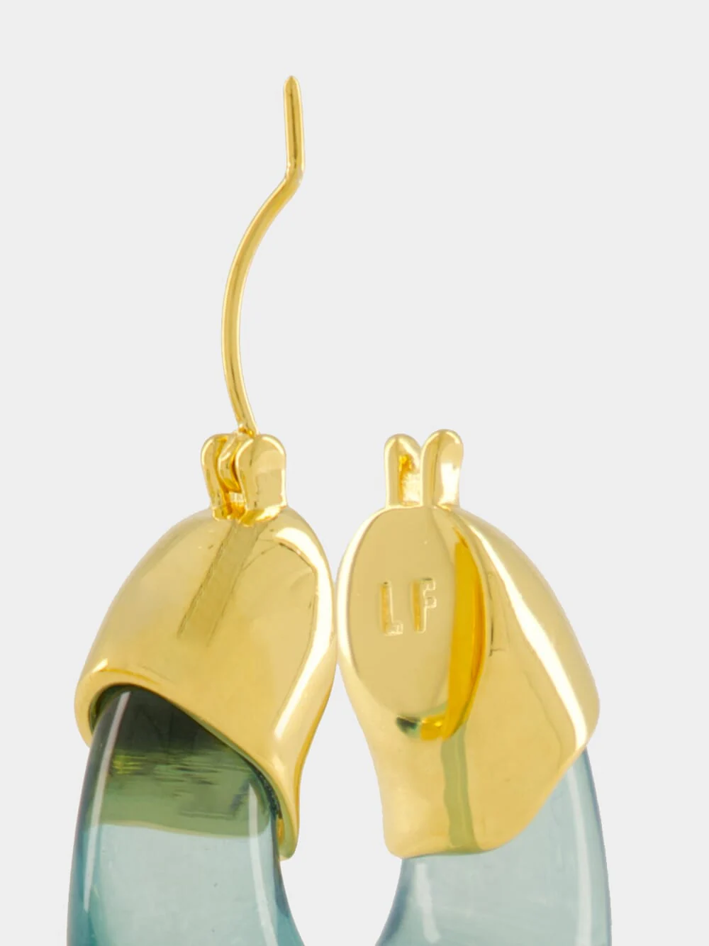 Lagoon Blue Organic Hoop Earrings - Image 4