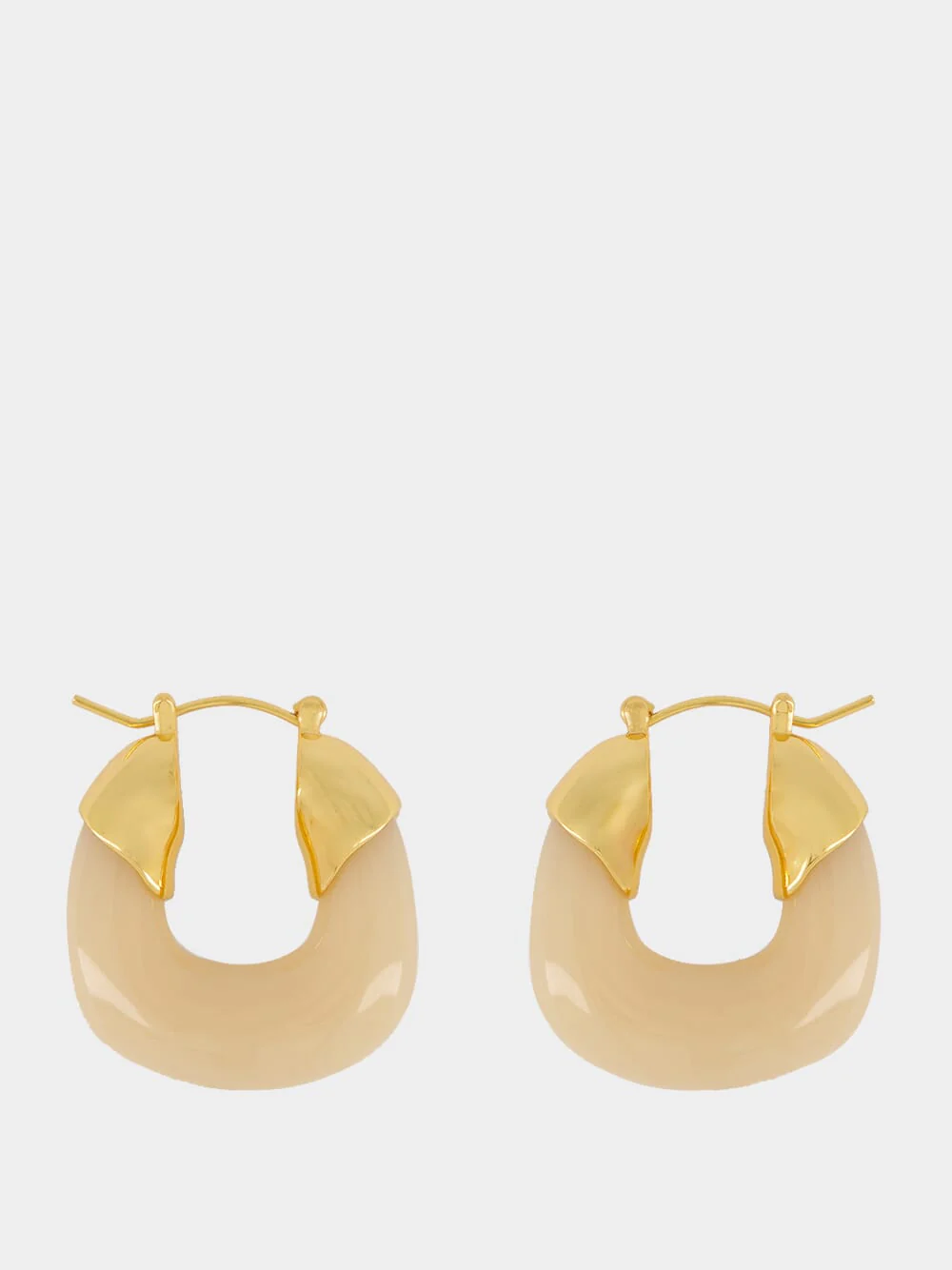 Organic Gold-Plated Hoops in Dove
