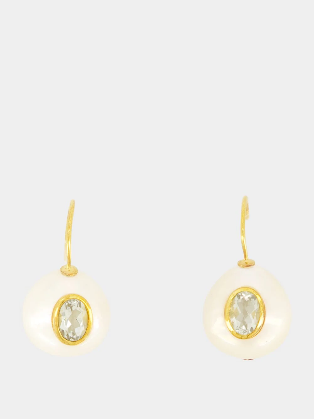 Pearl Pablo Earrings with Green Amethyst - Image 2