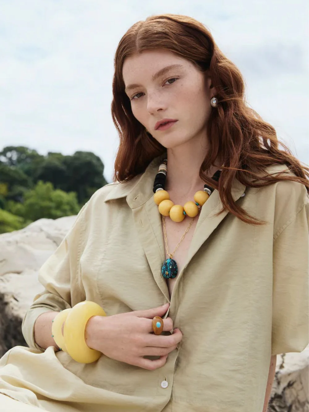 Pomelo Bead Necklace - Image 2