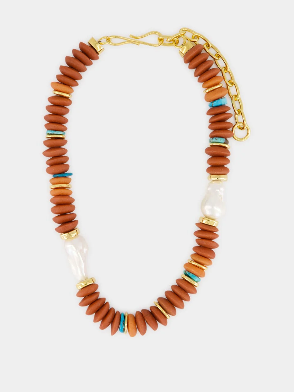 Rust Beaded Pearl Umi Necklace