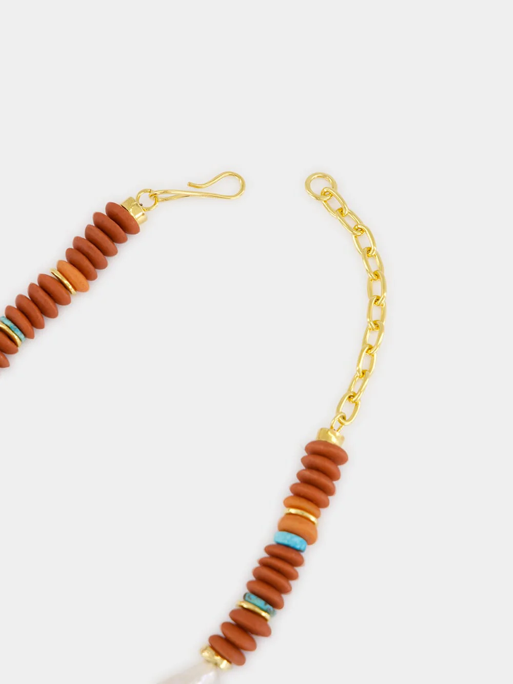 Rust Beaded Pearl Umi Necklace - Image 3