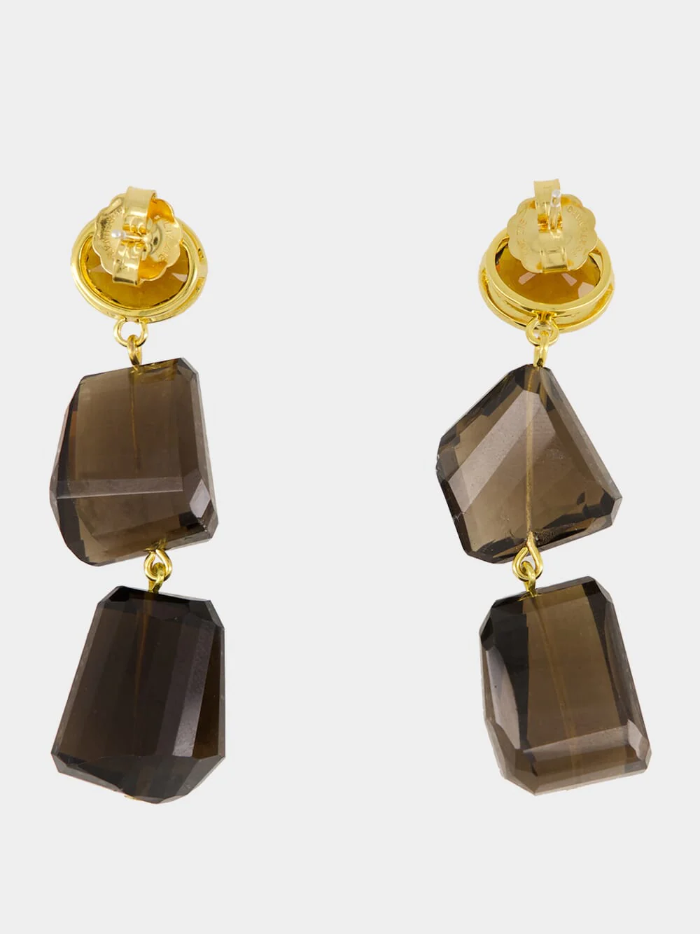 Smokey Quartz and Garnet Drop Earrings - Image 2