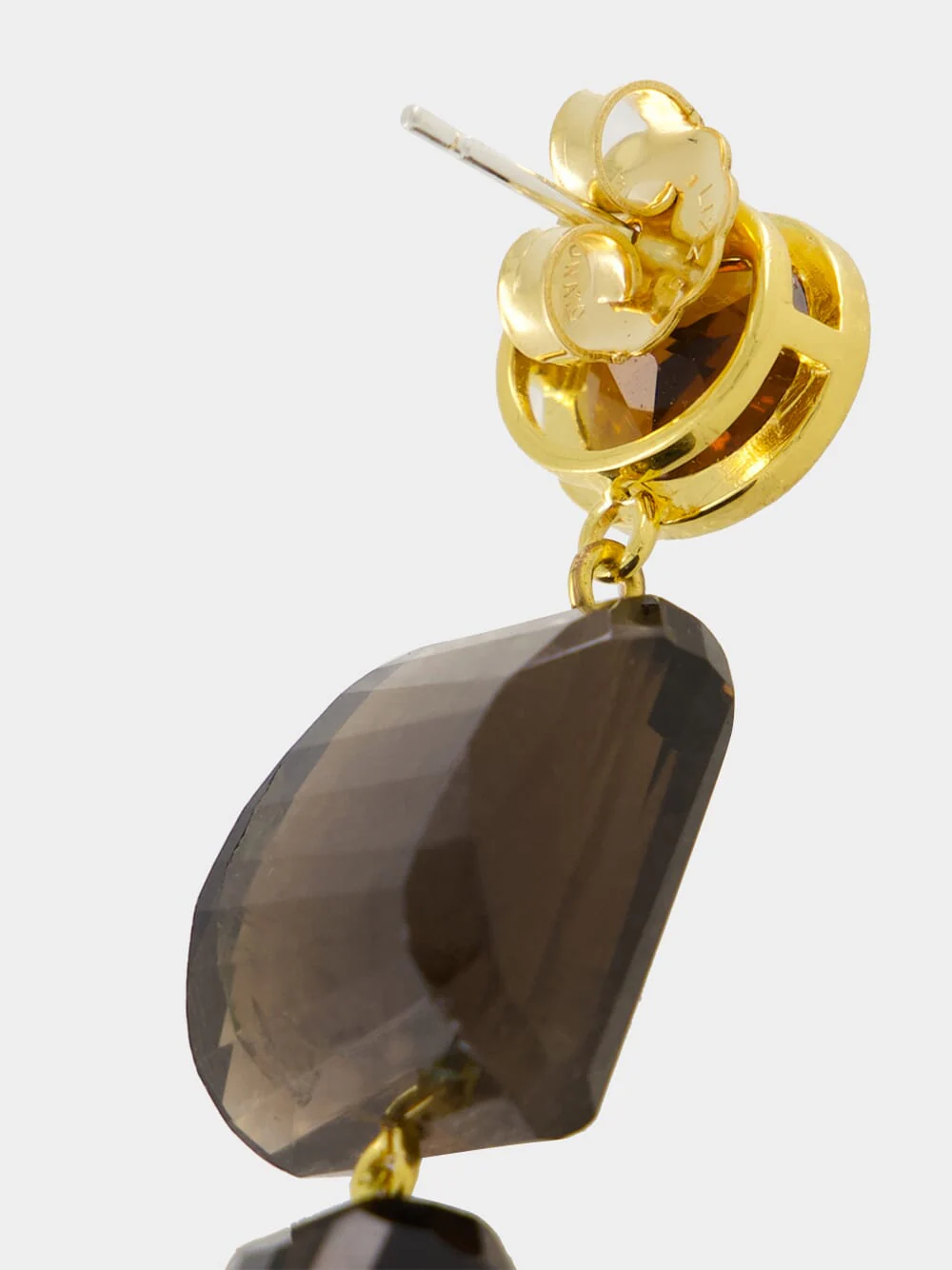 Smokey Quartz and Garnet Drop Earrings - Image 3