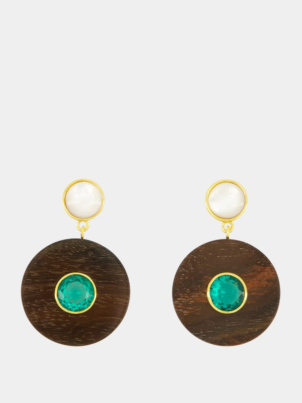 Taj Disc Earrings in Acacia Wood