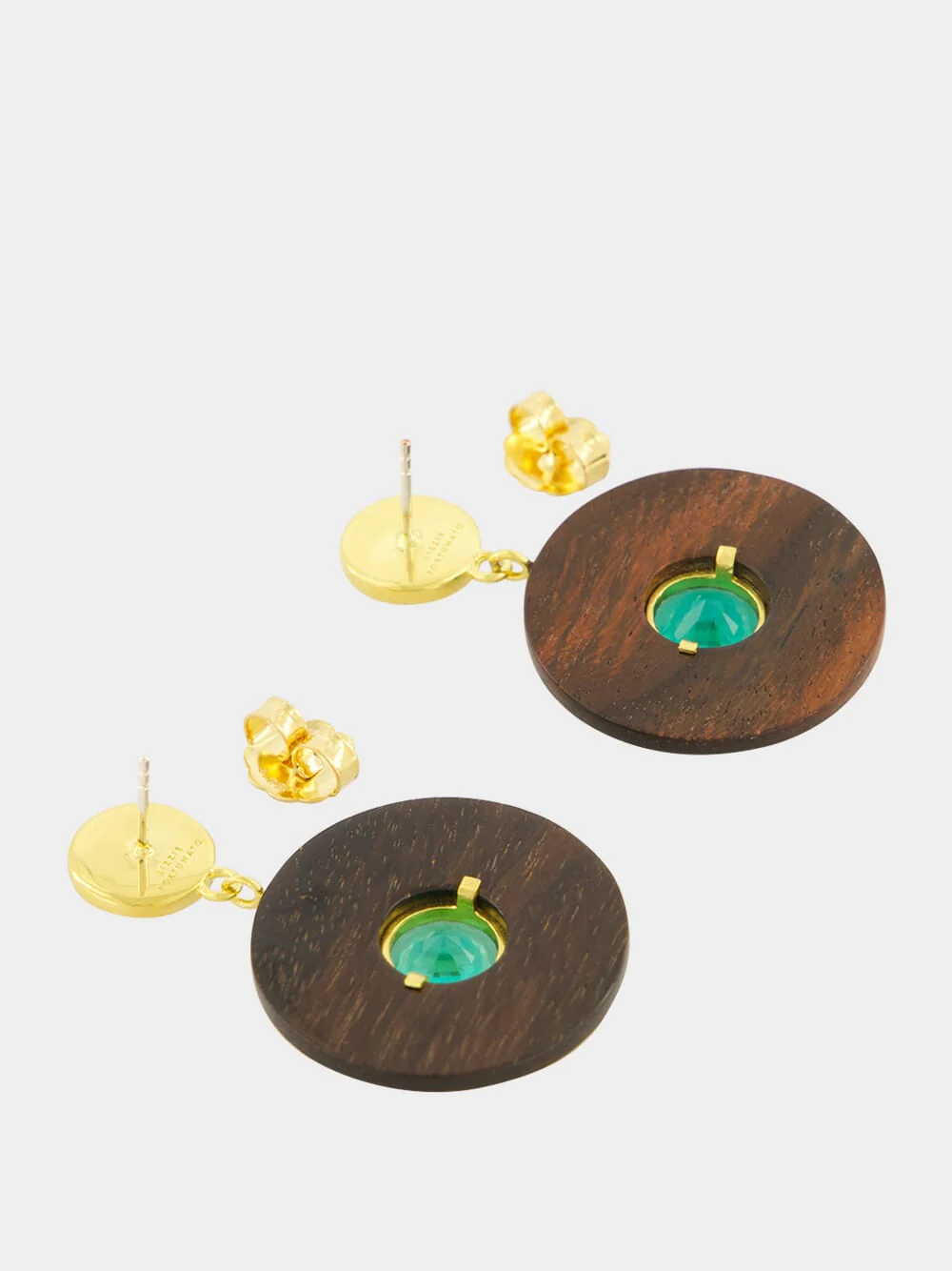 Taj Disc Earrings in Acacia Wood - Image 2