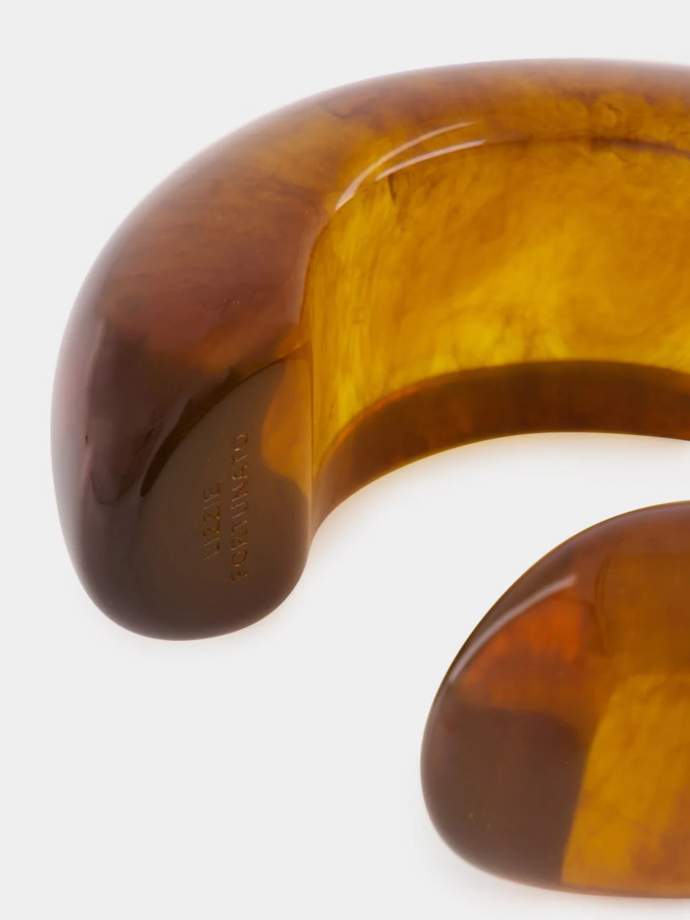 Tortoise Resin Arc Cuff Bracelet - Image 4