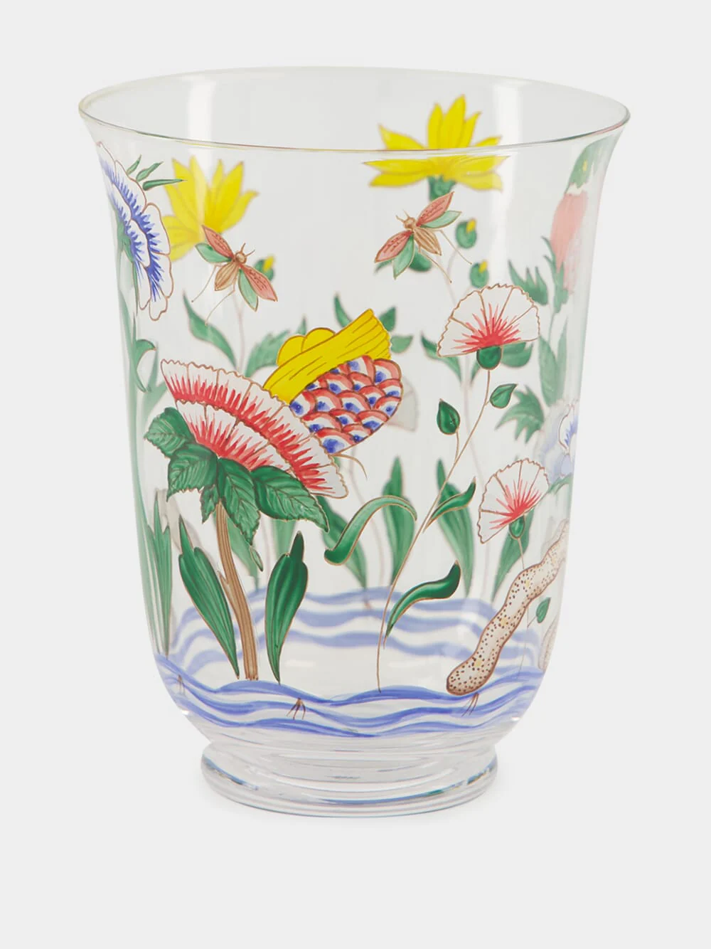 Tumbler Chinese Flowers Large Crystal