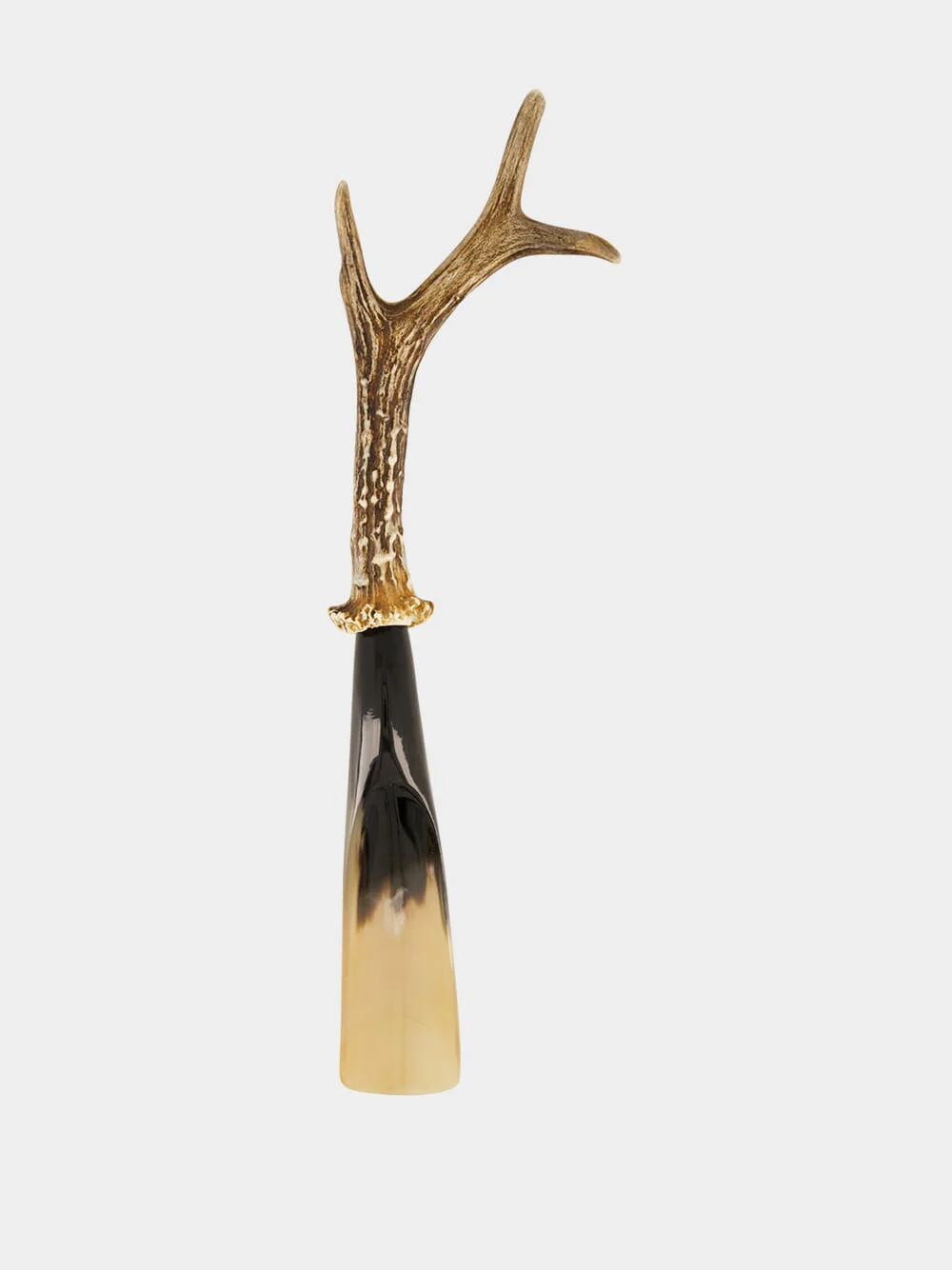Small Roe Deer Antler and Zebu Horn Shoehorn