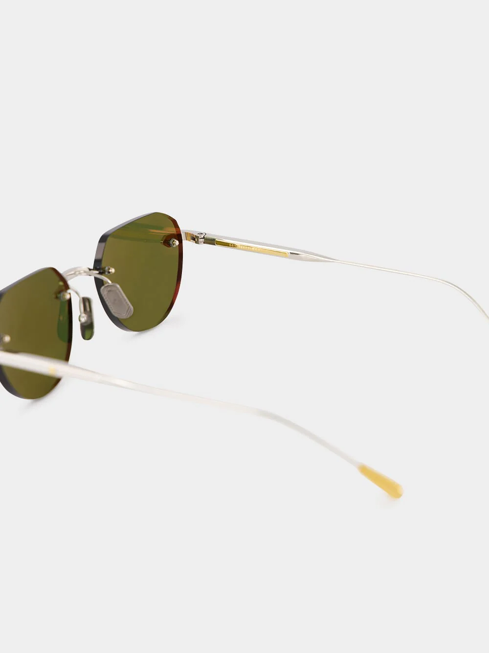 Grand Prix Green Rimless Sunglasses - Image 4