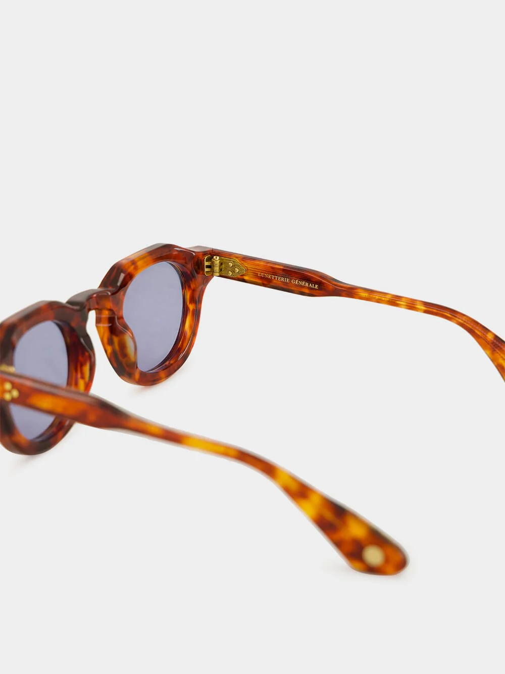 Hello Roméo Vintage Tortoise and 24K Gold Sunglasses with Blue Lenses - Image 4