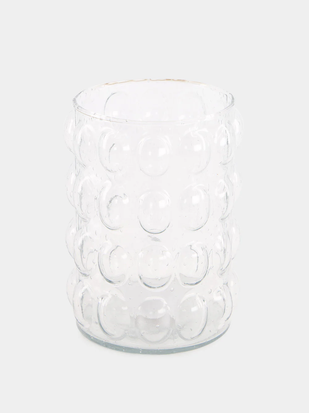 Glass Vase with Bubble Design
