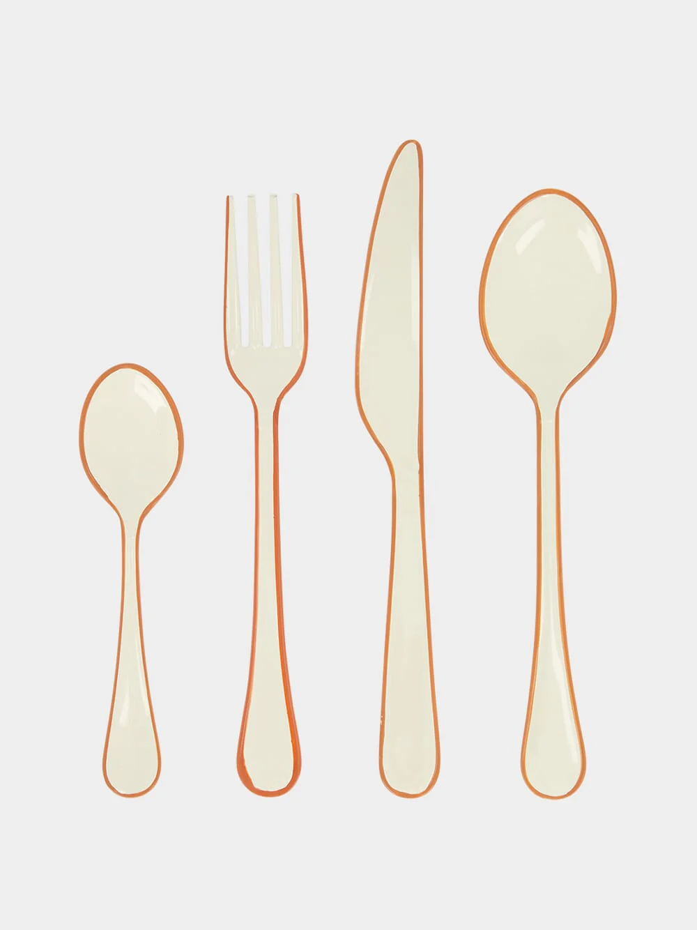 Enamel Cream Cutlery Set of 4 Pieces