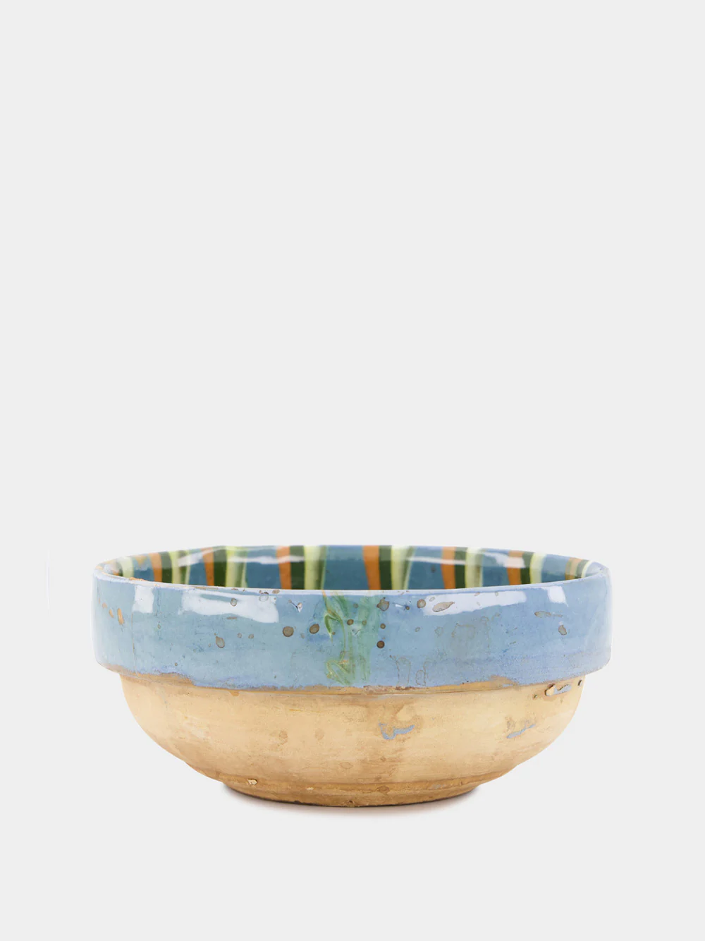 Hand-Painted Earthenware Blue Bowl - Image 3
