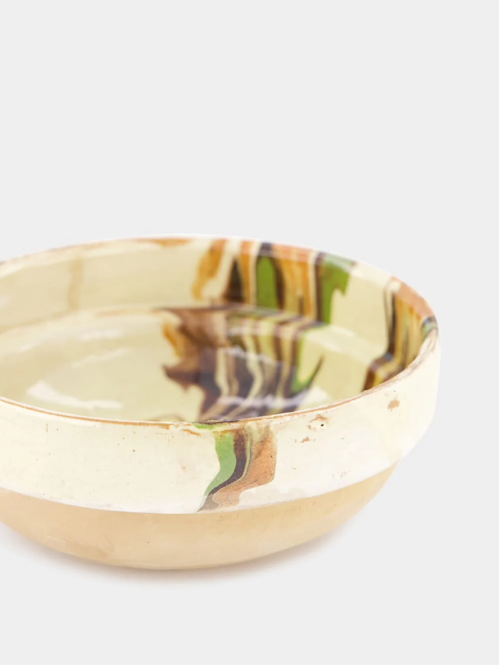 Hand-Painted Earthenware Off-White Bowl - Image 4