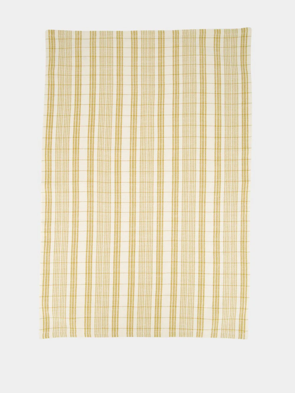 Off-White and Mustard Checked Kitchen Towel
