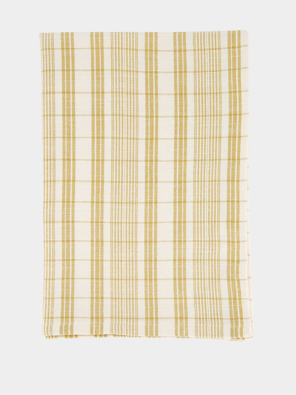 Off-White and Mustard Checked Kitchen Towel - Image 2