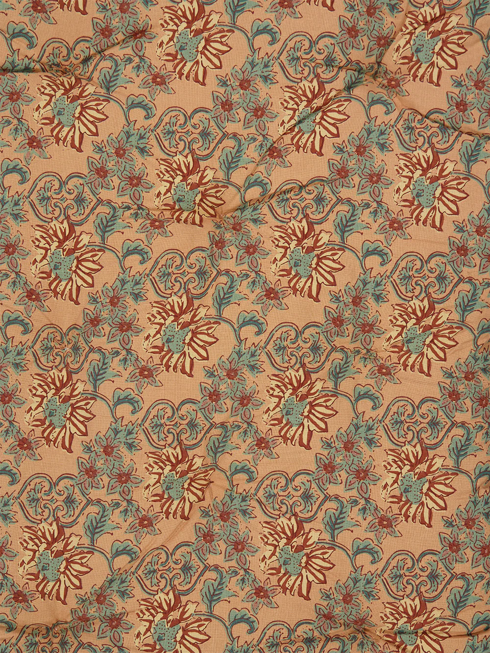 Peach Floral Printed Cotton Mattress - Image 4