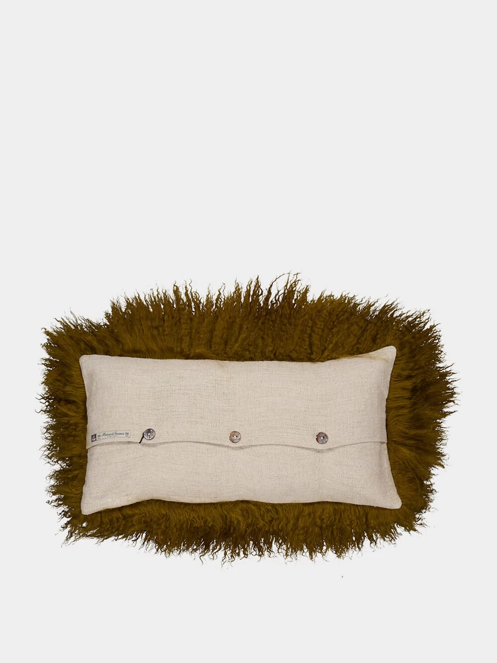 Bronze Tibetan Goat Hair and Linen Cushion - Image 2