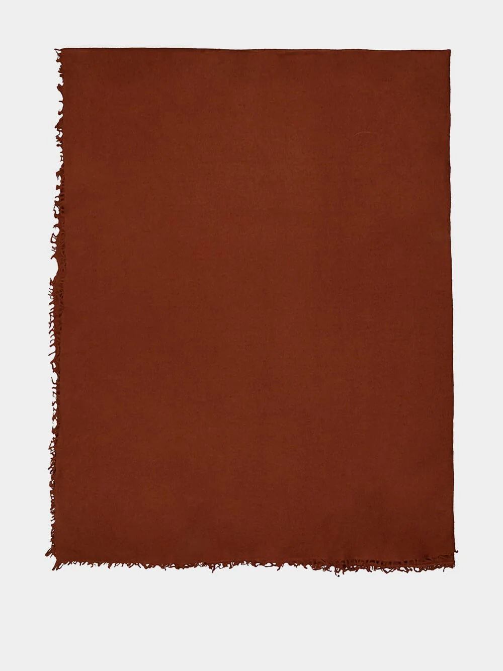 Dark Red Hand-Knitted Cashmere Throw with Fringe - Image 2