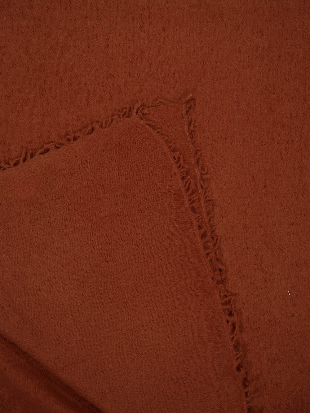 Dark Red Hand-Knitted Cashmere Throw with Fringe - Image 3