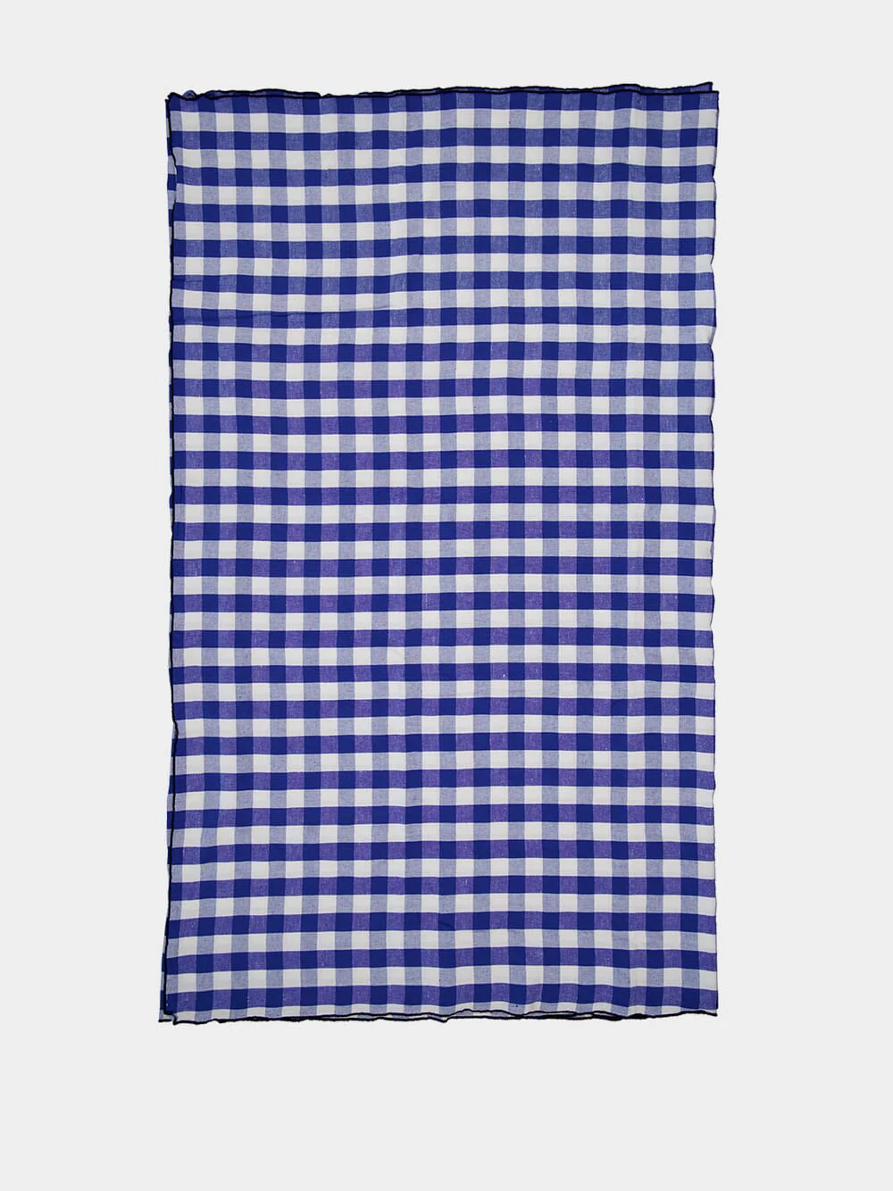 Blue Bourdon Black Mesh Gingham Rectangular Extra Large Tablecloth - Image 2