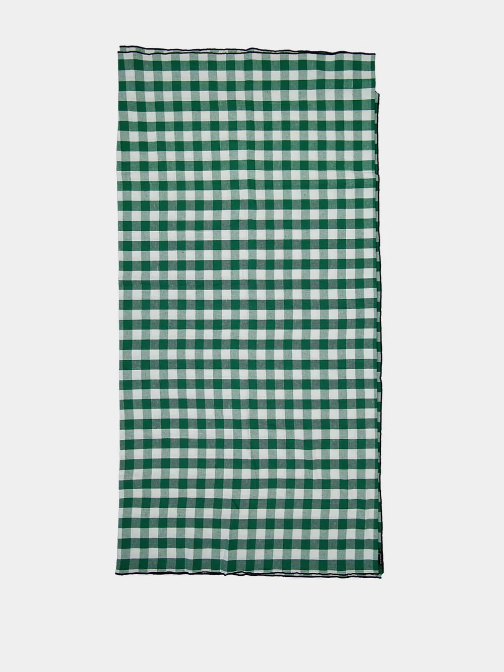 Green Bourdon Black Mesh Gingham Rectangular Large Tablecloth - Image 2