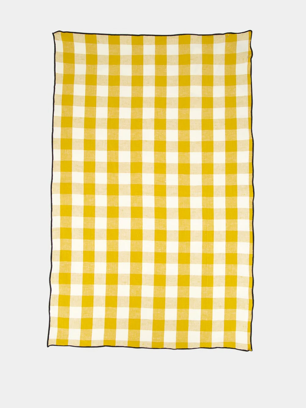 Yellow Bourdon Black Mesh Gingham Tea Towel