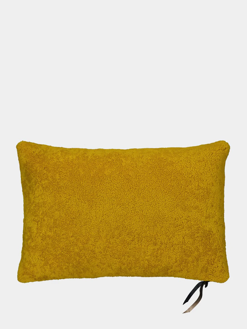 Ochre Yellow Bouclette Sheep Wool Cushion